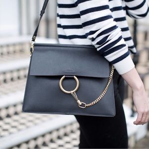 Chloe Black Suede and Leather Faye Bag